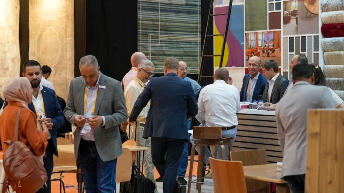 Networking and discussions at DOMOTEX Dubai 2024