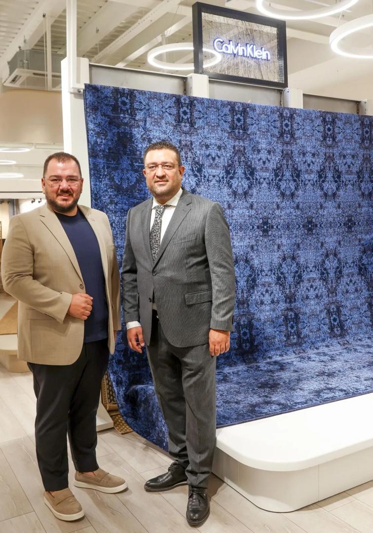 Koza Halı production facility showcasing Calvin Klein rugs made in Gaziantep, Turkey.