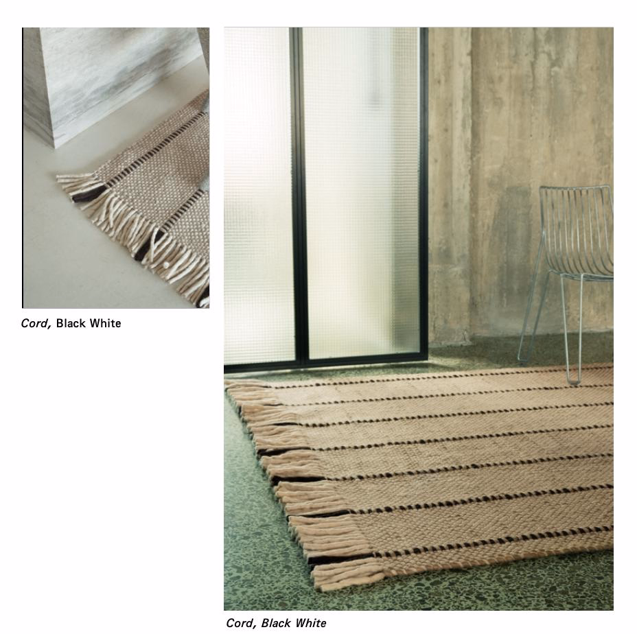 LAYERED Cord Collection handwoven rug designed with Massproductions featuring contemporary woven patterns and natural wool textures.